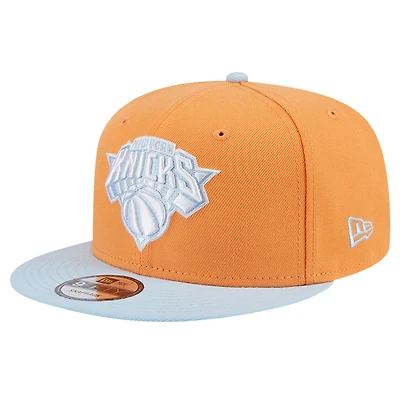 Men's New Era Orange/Light Blue New York Knicks 2-Tone Color Pack 9FIFTY Snapback Hat