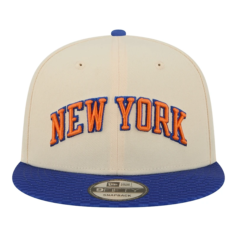 Men's New Era  Tan/Blue New York Knicks City Edition 9FIFTY Snapback Hat