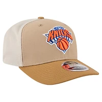Men's New Era Tan/Light Brown New York Knicks Two-Tone 9SEVENTY Adjustable Trucker Hat