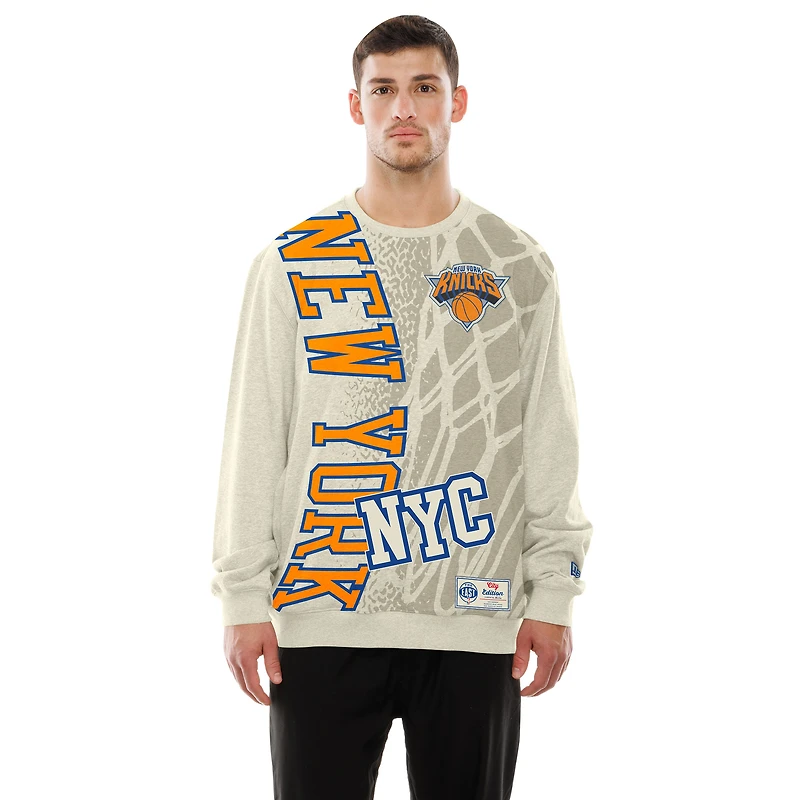 Sweat-shirt New Era beige York Knicks édition City 2025/26 pour homme