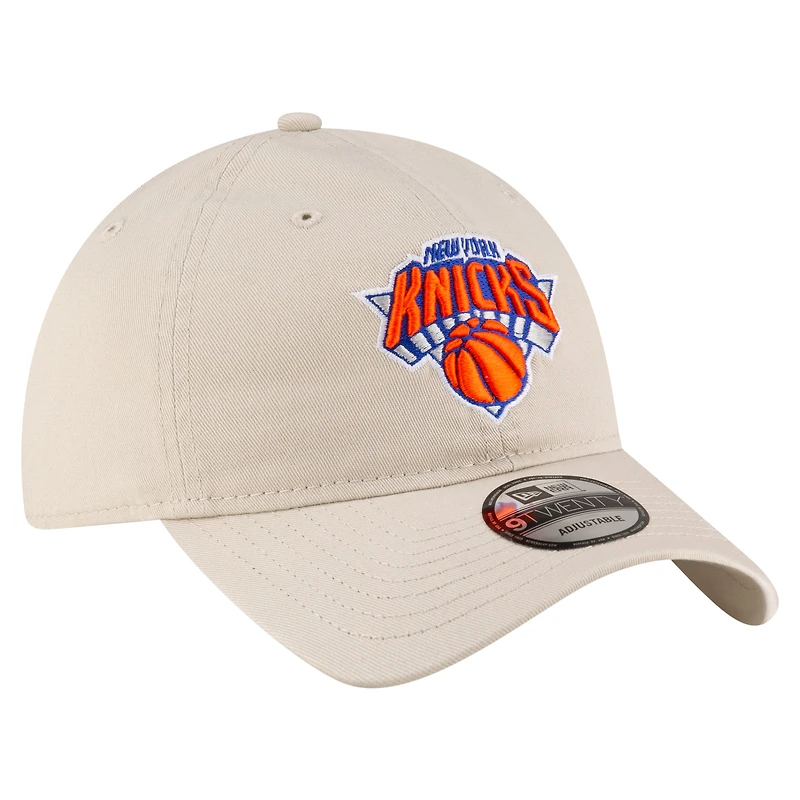 Casquette ajustable New Era beige New York Knicks Basic 9TWENTY pour homme