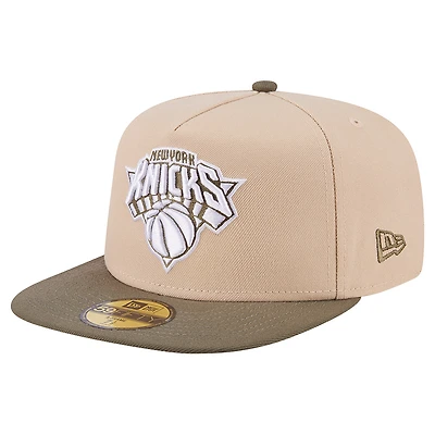 Men's New Era  Tan York Knicks Color Pack Two-Tone 59FIFTY A-Frame Fitted Hat