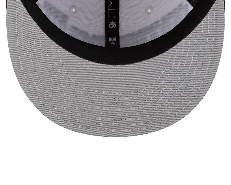 Casquette snapback New Era 9FIFTY pour homme, blanche et noire, New York Knicks, champions NBA 2025