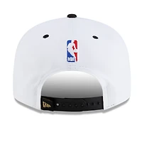 Men's New Era White/Black New York Knicks 2026 NBA Finals Champions Locker Room 9FIFTY Snapback Hat