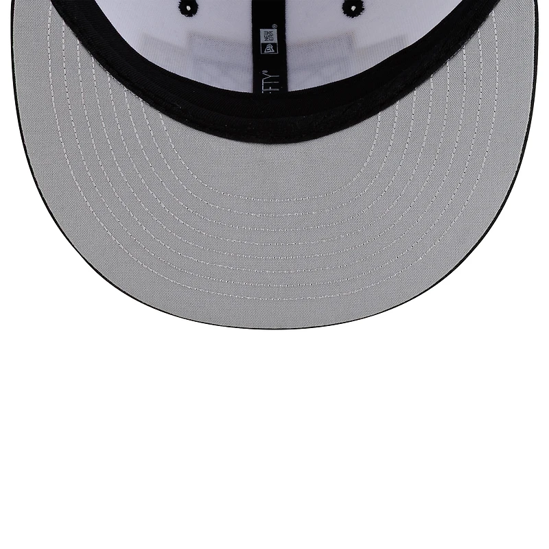 Casquette snapback New Era 9FIFTY pour homme, blanche et noire, New York Knicks, champions des finales NBA 2026