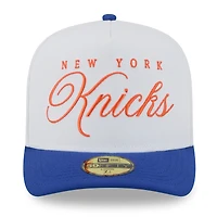 Men's New Era White/Blue York Knicks 2025 NBA Draft A-Frame 59FIFTY Fitted Hat