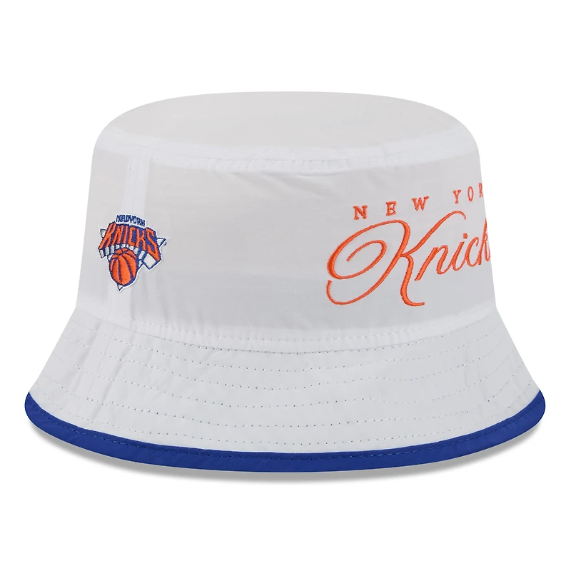 Bob New Era en nylon blanc/bleu pour homme, York Knicks, draft NBA 2025