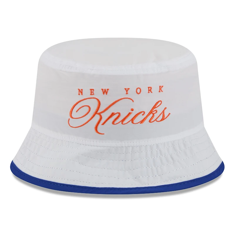 Bob New Era en nylon blanc/bleu pour homme, York Knicks, draft NBA 2025