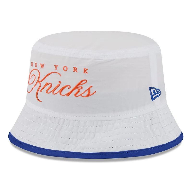 Bob New Era en nylon blanc/bleu pour homme, York Knicks, draft NBA 2025