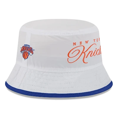 Bob New Era en nylon blanc/bleu pour homme, York Knicks, draft NBA 2025
