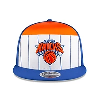 Men's New Era  White/Blue New York Knicks 2025 NBA Tip Off Split Panel 9FIFTY Snapback Hat