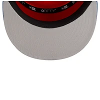 Casquette New Era blanche/bleue New York Knicks 2025 NBA Tip Off Split Panel 9FIFTY Snapback pour homme