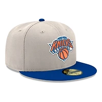 Men's New Era  White/Blue York Knicks Chrome 59FIFTY Fitted Hat