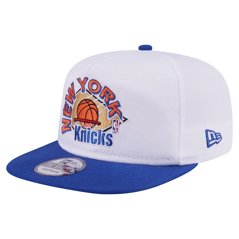 Men's New Era White/Blue New York Knicks Hardwood Two-Tone Golfer Adjustable Hat