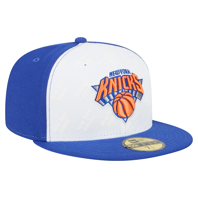 Men's New Era White/Blue York Knicks Repeat 59Fifty Fitted Hat
