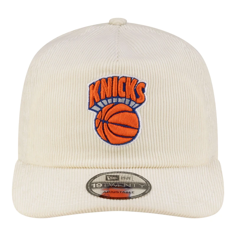 Men's New Era White New York Knicks 19TWENTY 80s Chrome Corduroy Adjustable Hat