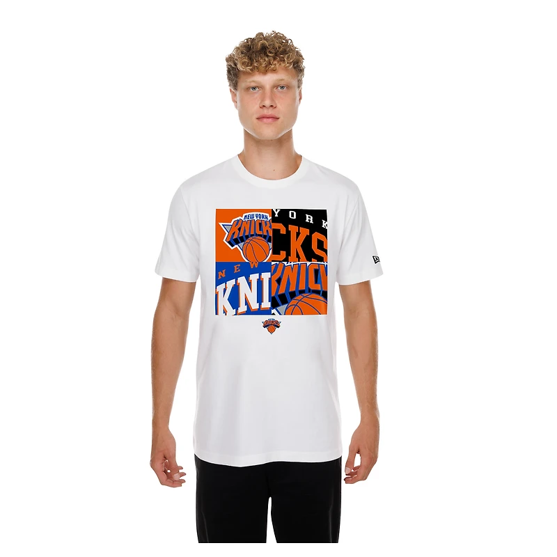 Men's New Era  White York Knicks Block Logo T-Shirt