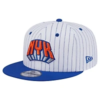 Men's New Era  White New York Knicks Deceptor Pinstripe 9FIFTY Snapback Hat