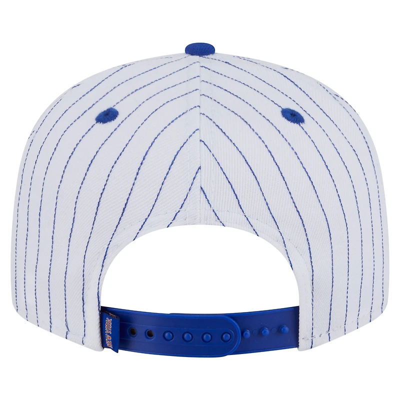 Men's New Era  White New York Knicks Deceptor Pinstripe 9FIFTY Snapback Hat
