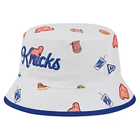 Men's New Era White York Knicks Team Cheer Reversible Bucket Hat