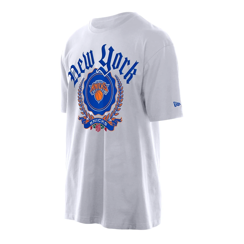 Men's New Era White York Knicks Throwback Prep Oversized T-Shirt