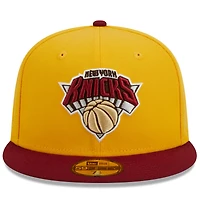 Men's New Era Yellow/Red York Knicks Fall Leaves 2-Tone 59FIFTY Fitted Hat