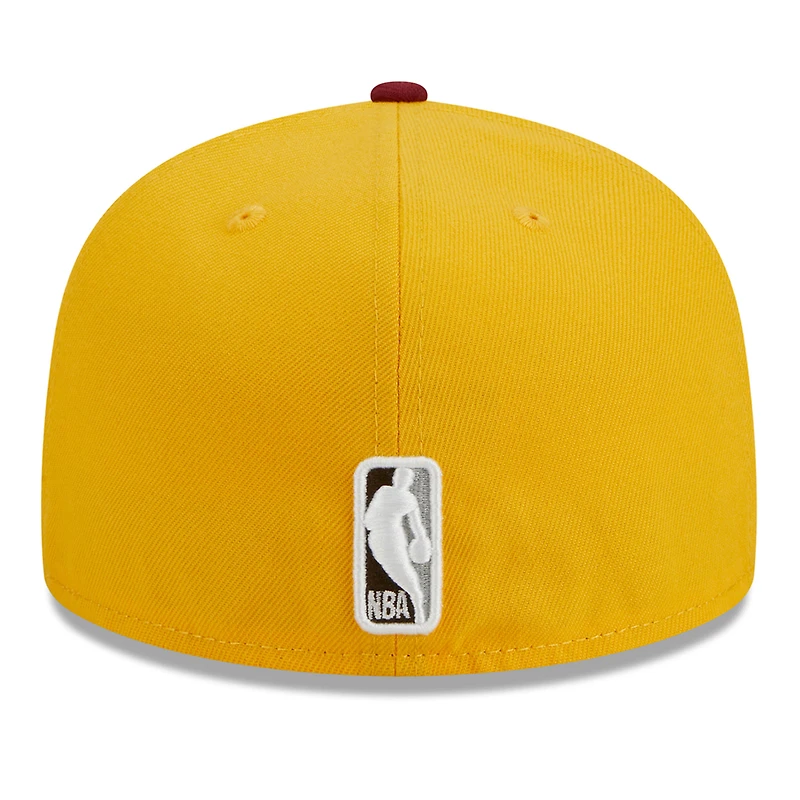 Men's New Era Yellow/Red York Knicks Fall Leaves 2-Tone 59FIFTY Fitted Hat
