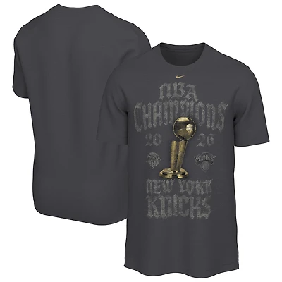 Men's Nike Anthracite New York Knicks 2026 NBA Finals Champions Limited Edition Locker Room T-Shirt