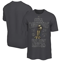 Men's Nike Anthracite New York Knicks 2026 NBA Finals Champions Limited Edition Locker Room T-Shirt