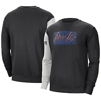 Men's Nike Black/Heather Gray New York Knicks Courtside Versus Force & Flight Pullover Sweatshirt