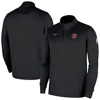 Haut Nike noir New York Knicks 2025/26 Authentic Coaches à quart de zip Dri-Fit pour homme