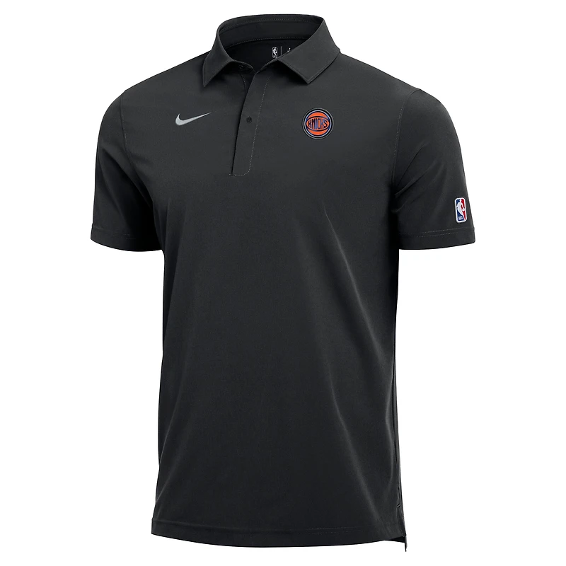 Polo d'entraîneur Nike noir authentique New York Knicks 2025/26 pour homme, en tissu Dri-FIT.