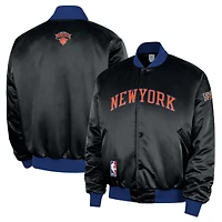Men's Nike  Black New York Knicks 2025/26 City Edition Remix Courtside Full-Snap Bomber Jacket