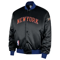 Men's Nike  Black New York Knicks 2025/26 City Edition Remix Courtside Full-Snap Bomber Jacket
