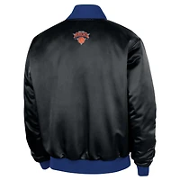 Veste bomber Nike noire pour homme New York Knicks 2025/26 City Edition Remix Courtside à boutons-pression