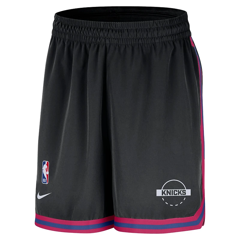 Short tissé Nike Authentic Practice DNA Performance noir des New York Knicks pour homme