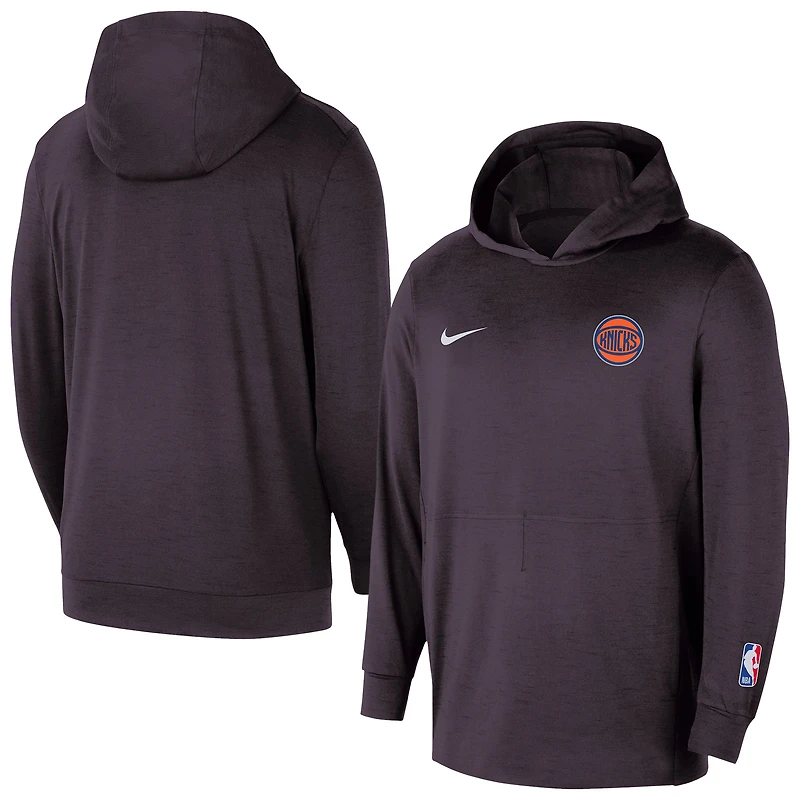 Sweat à capuche Nike noir New York Knicks Authentic Practice Yoga Restore Dri-Fit pour homme