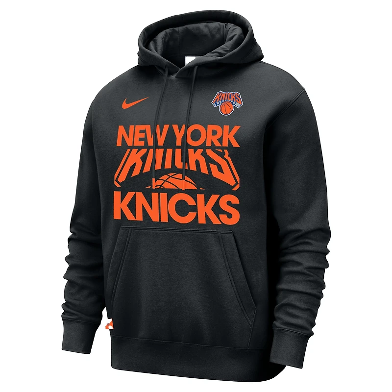 Sweat à capuche Nike Courtside Club New York Knicks noir pour homme