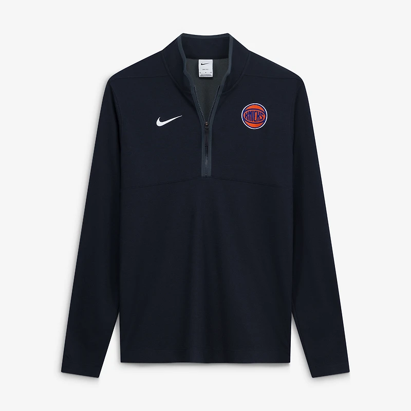 Men's Nike White New York Knicks  Dri-FIT Victory Quarter-Zip Pullover