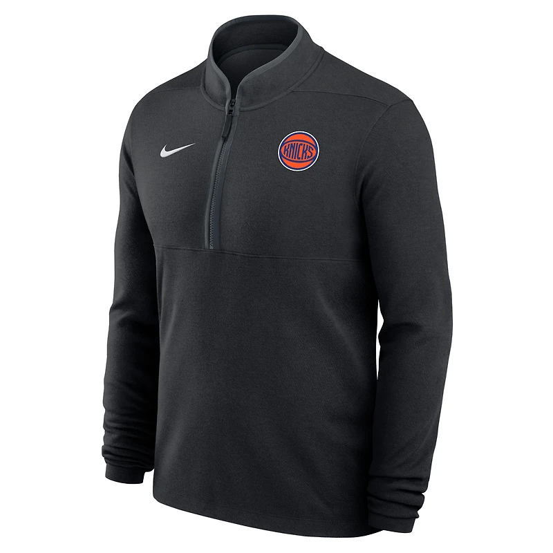 Pull-over Nike Dri-FIT Victory blanc pour homme, New York Knicks, à col zippé.
