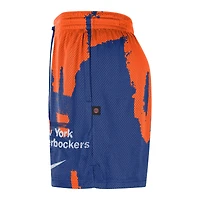 Men's Nike Blue/Orange New York Knicks Courtside Club Dri-FIT Practice Shorts