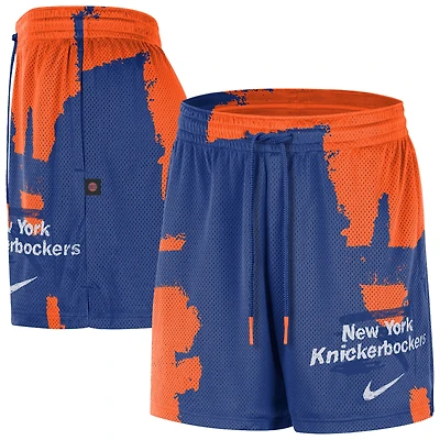 Men's Nike Blue/Orange New York Knicks Courtside Club Dri-FIT Practice Shorts
