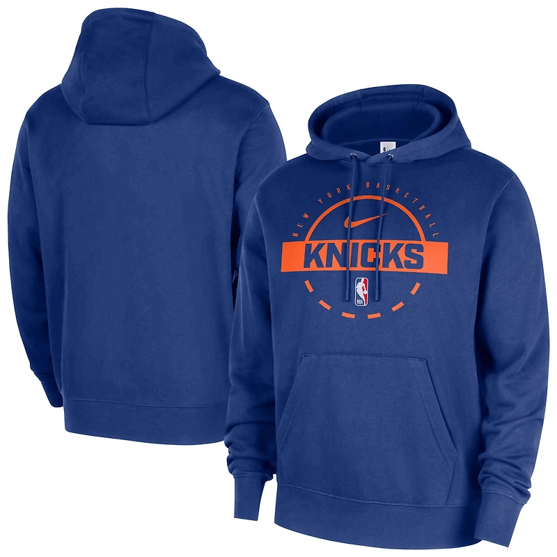 Sweat à capuche Nike bleu New York Knicks 2025/26 Authentic Practice Club pour homme