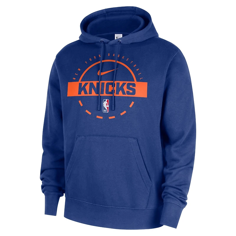 Men's Nike Blue New York Knicks 2025/26 Authentic Practice Club Pullover Hoodie