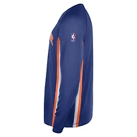 Maillot de tir Nike bleu à manches longues New York Knicks 2025/26 Authentic Pre-Game Legend Dri-FIT pour homme