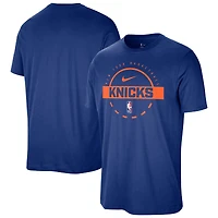 T-shirt d'entraînement Nike bleu authentique des New York Knicks pour homme