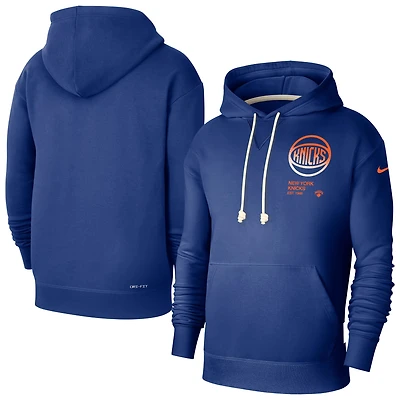 Men's Nike Blue New York Knicks Courtside Standard Issue Premium Performance Pullover Hoodie
