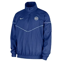 Veste tissée Nike Courtside Windrunner bleue à demi-zip pour homme des New York Knicks