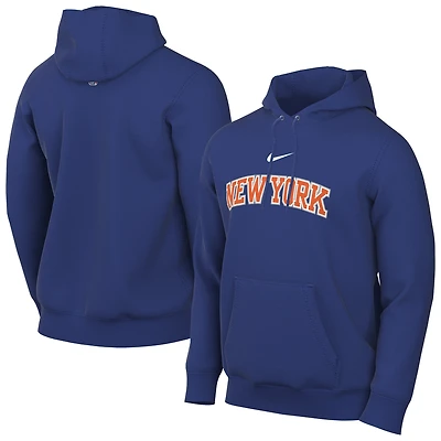 Men's Nike Blue New York Knicks Sportswear Essential Wordmark Club Hoodie