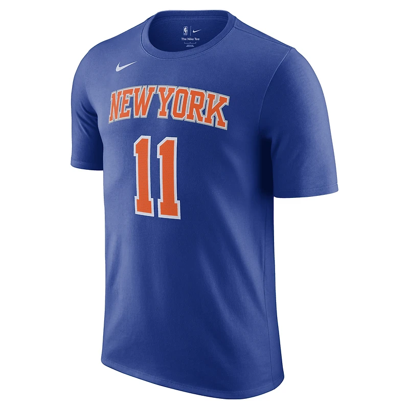Men's Nike Jalen Brunson Blue New York Knicks Icon Edition Name & Number T-Shirt